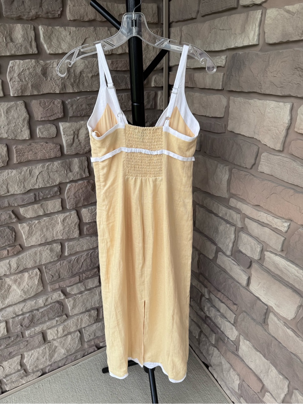 Reformation Sara Parmesan Butter Yellow Linen Dress - Picture 5 of 10